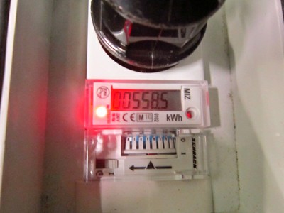 Počáteční stav elektroměru před prvním nabíjením 558,5 kWh